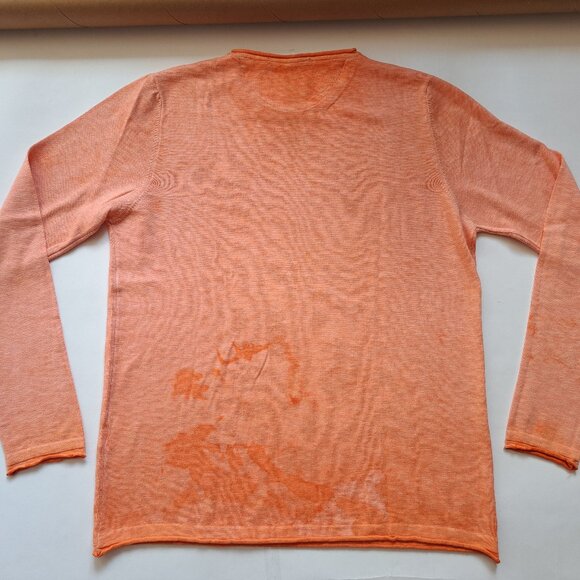 NWT Men's Gionfriddo 100% Cotton Italian Crew Neck Orange Shirt Sweater Size M - Picture 7 of 16